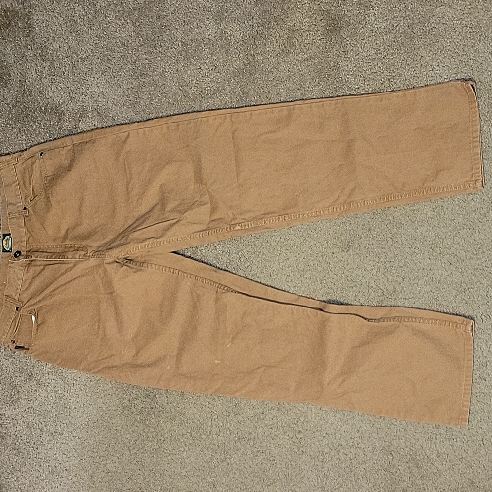 Mens Cabelas Tan Canvas 5 Pocket Jeans Work Outdoor Gear 38x34 Hunting Fishing - Picture 5 of 14